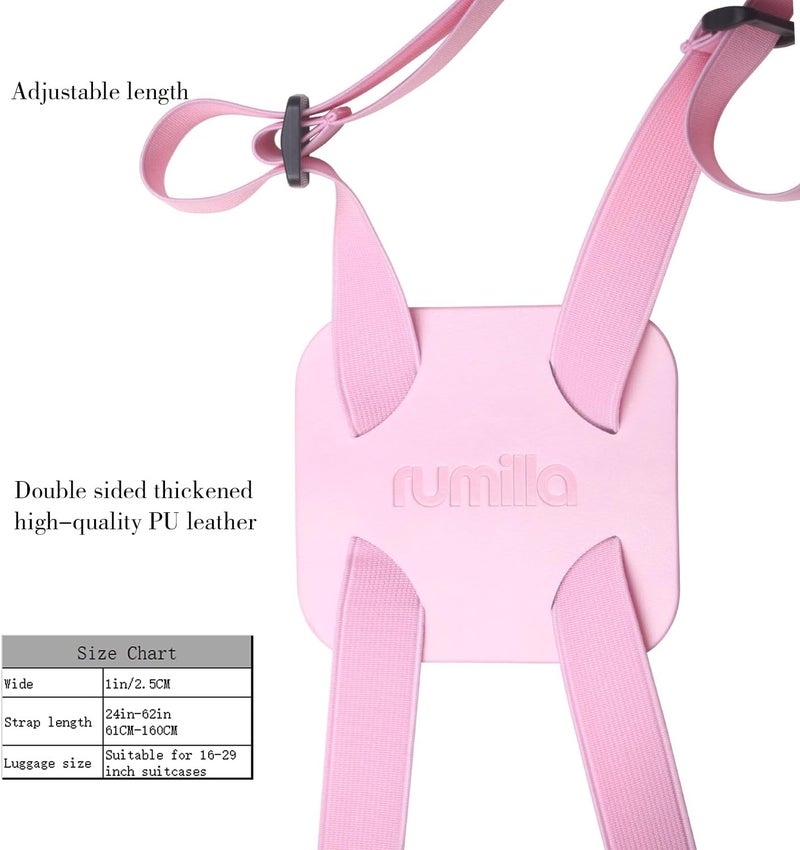 RUMILLA Luggage Bungee Strap for Suitcases - Add a Bag, Travel Bag Bungee Belt - Pink Luggage Strap (1PCS) - Image 3